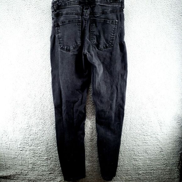 CELEBRITY PINK Boyfriend Destructed Denim Overalls Women 7/28 Racer Back Fade - Picture 10 of 16